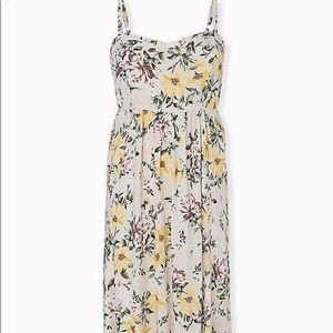 Torrid Ivory Floral Challis Midi Dress